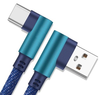 KABEL USB - USB-C QC 2A OPLOT KĄTOWY 90 1M