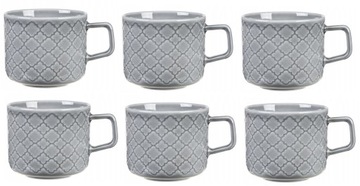 LUBIANA MARRAKESZ SIWY 6 X FILIŻANKA 250 ML