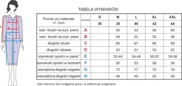 Leveza GRACJA XL синяя хлопковая пижама с цветами