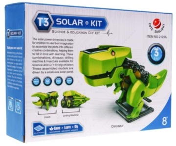 Солнечный игрушечный робот-автомобиль Солнечный динозавр 3в1