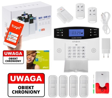 KOMPLETNY ALARM BEZPRZEWODOWY GSM+ KARTA SIM