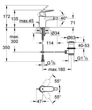 НАСТОЛЬНОЕ ХРОМИРОВАННОЕ БИДЕ FAPPER GROHE EUROSMART