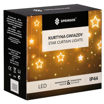KURTYNA ŚWIETLNA GWIAZDKI 136LED PILOT MULTI SOPLE