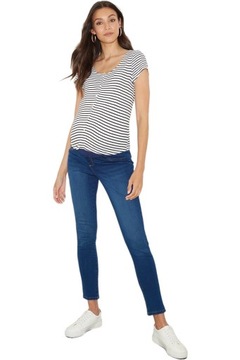 Dorothy Perkins Ciążowe Spodnie Jeansy Skinny Rurki Panel Bawełna S 36