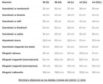 ELEGANCKI DAMSKI KOMBINEZON KOBIECY LUŹNE DŁUGIE NOGAWKI GRANATOWY 38 M