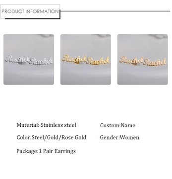 Персонализированные женские серьги из нержавеющей стали на день рождения, годовщину