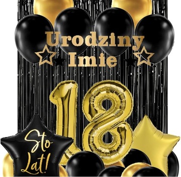 BALONY na osiemnastkę 18 urodziny BANER + IMIĘ