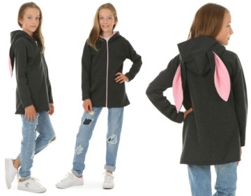 Толстовка УТЕПЛЕННАЯ, КРОЛИК - 140 ГРАФИТ