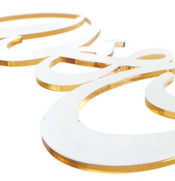 Топпер для торта с надписью ИНИЦИАЛЫ золотое зеркало