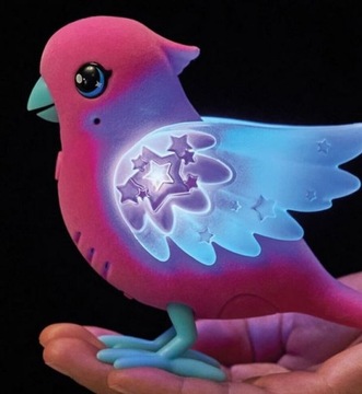 ИНТЕРАКТИВНАЯ ПТИЦА С РОЗОВЫМИ СВЕТЯЩИМИСЯ КРЫЛЬЯМИ ПОЕТ Маленькие живые питомцы