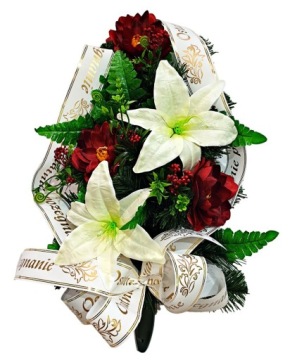 БУЧОК ДЛЯ ПОХОРОННЫХ ЦВЕТОВ НА МОГИЛУ, СОСТАВ БУКЕТА