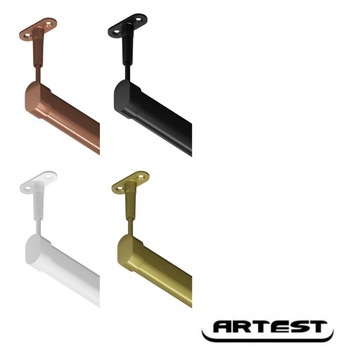 Штанга для гардероба овальная черная 100 см + 2 ручки