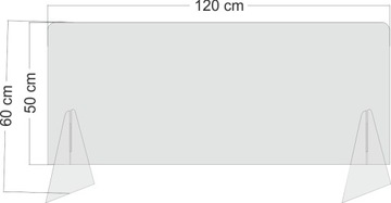 Крышка стойки плексиглас 150х50/60, оргстекло 4мм