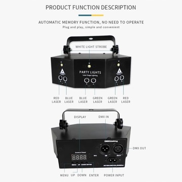 9-глазый лазерный сценический светильник DMX512