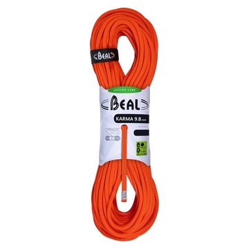 Lina dynamiczna BEAL Karma 9,8 mm x 60 m - Solid Orange