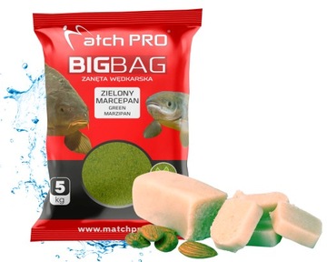 Zanęta na karasie, liny, leszcze, MatchPro BIG BAG ZIELONY MARCEPAN 5 kg