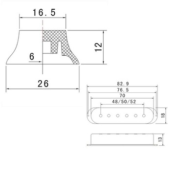 Комплект накладок на ручку бриджа хамбакера для звукоснимателя