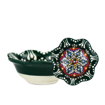 MISECZKA MEZZE CERAMICZNA STOKROTKA RĘCZNIE ROBIONA M7 Malachit