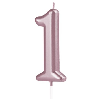 ŚWIECZKA URODZINOWA CYFRA 1 GOLD ROSE ZŁOTY RÓŻ 10cm ROCZEK 1 18 URODZINY