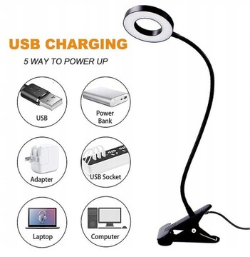 Прикрепляемый USB-стол со светодиодной лампой для чтения для
