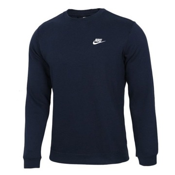 Nike klasyczna bawełniana bluza bez kaptura granat 804343-451 M