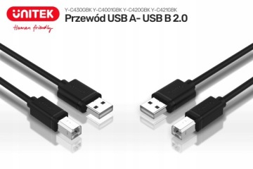 Кабель Unitek USB 2.0 AM-BM 2M
