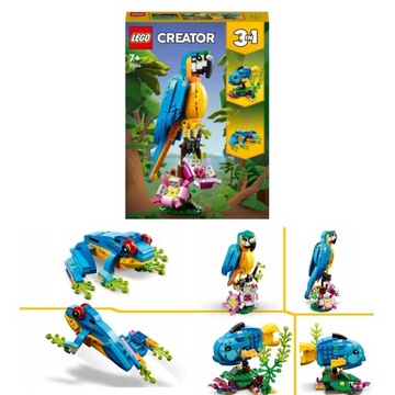 Ruchoma, egzotyczna papuga, ryba i żaba, zestaw 31136 - LEGO Creator 3 w 1