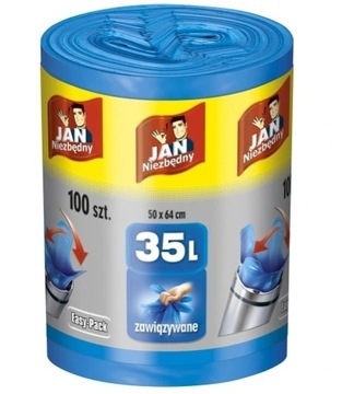 Jan Niezbędny Пакеты для мусора Easy-pack Синий 35л 100 шт.