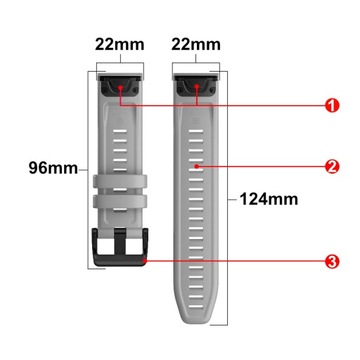 Силиконовый ремешок премиум-класса QuickFit 22 мм для GARMIN Fenix ​​6 7 Epix 2 Pro
