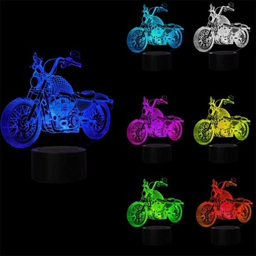 3D светодиодный мотор Harley Chopper с именем ночника