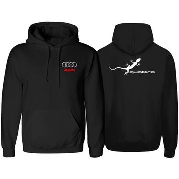 AUDI QUATTRO BLUZA Z KAPTUREM MĘSKA Z NADRUKIEM AUDI RS ROZMIAR M