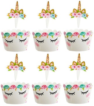 PAPILOTKI DO MUFFINEK BABECZEK JEDNOROŻEC 6 SZTUK