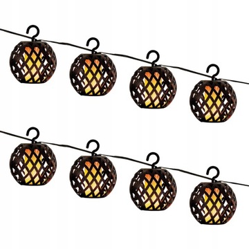 Солнечные садовые светильники LIGHT GARLAND FLAME