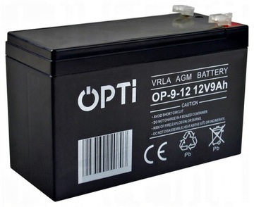 AKUMULATOR AGM OPTI 12V 9 Ah VRLA BEZOBSŁUGOWY