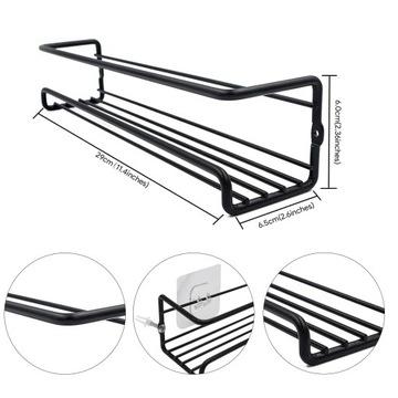 ПОДВЕСНОЙ ДЕРЖАТЕЛЬ ДЛЯ СПЕЦИЙ ПОЛКА ДЛЯ ХРАНЕНИЯ ЧЕРНАЯ 4 ШТ.