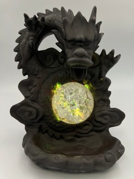 Ceramiczny kominek zapachowy Backflow, ceramika, Świecący smok, 17 cm