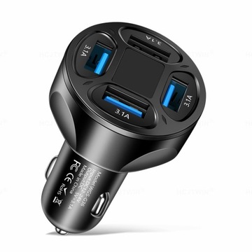 БЫСТРОЕ АВТОМОБИЛЬНОЕ ЗАРЯДНОЕ УСТРОЙСТВО 4xUSB 3.1A