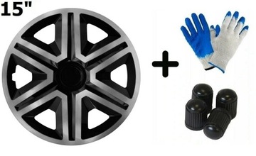 4x KOŁPAKI 15''GRAPHITE BLK AUDI SKODA FIAT+GRATIS