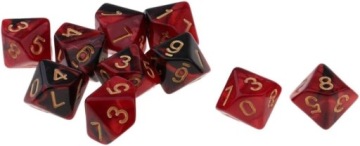 НАБОР ИЗ 25 КУБИКОВ K10 RPG КРОВАВАЯ НОРА 0-9