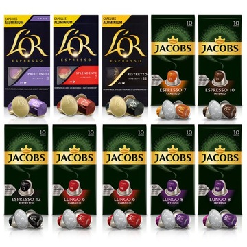 Капсулы Jacobs L'OR для Nespresso(r)* Lungo Espresso 100 шт, 9+1 БЕСПЛАТНО!