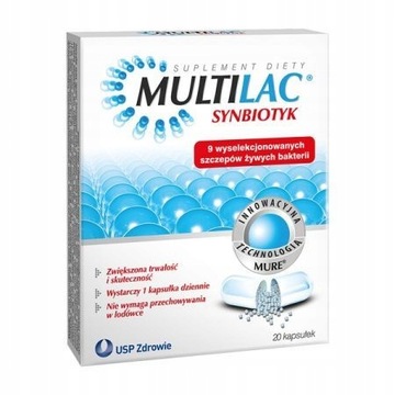 Multilac Synbiotyk Probiotyk + Prebiotyk 20 Kapsułek