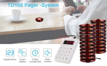 Ресторанная пейджерная система Retekess TD158, светодиодный трубчатый дисплей, пейджеры на 20 баров