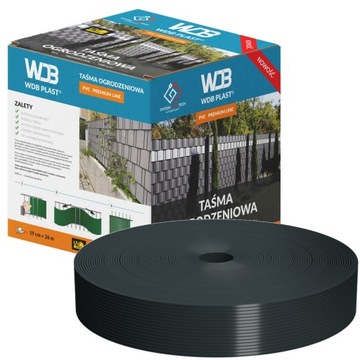 TAŚMA OGRODZENIOWA NA SIATKĘ PŁOT PANEL 3D OSŁONA OGRODZENIA GRAFIT 47,5mm