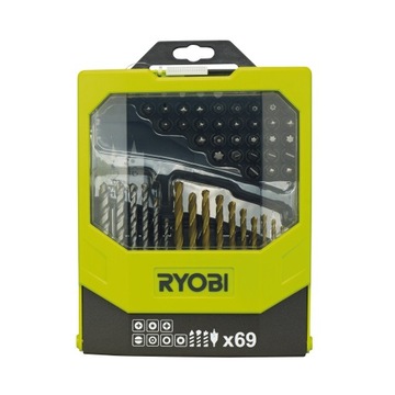 Ryobi RAK69MIX Zestaw wierteł do drewna betonu bitów bity 69 szt