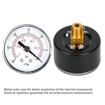 -1 ~ 0 бар -30 ~ 0 дюймов рт.ст. Вакуумный манометр с
