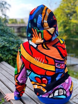Bluza z kapturem kangurka oryginalna L/XL FloModo kolorowa - Niespodzianka