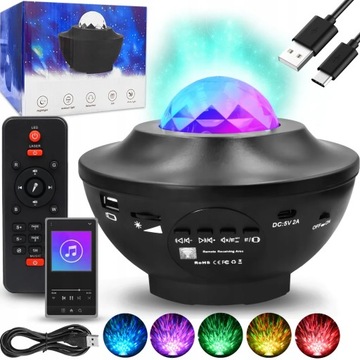 Projektor Gwiazd Lampka Nocna Star LED RGB + Pilot