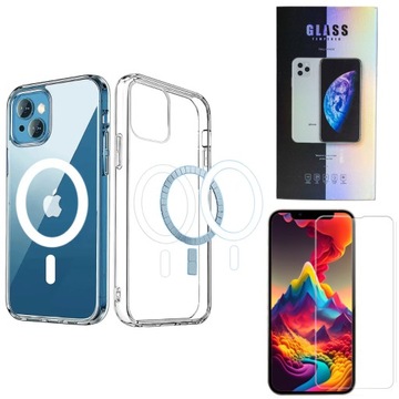 ETUI DO IPHONE 13 MAGSAFE PRZEZROCZYSTE + SZKŁO
