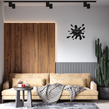 Настенные 3D часы Kleks Black Ultra Quiet 45 см