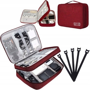 TORBA ORGANIZER ETUI NA ŁADOWARKI KABLE PODRÓŻNA DUŻA POJEMNA DO PLECAKA